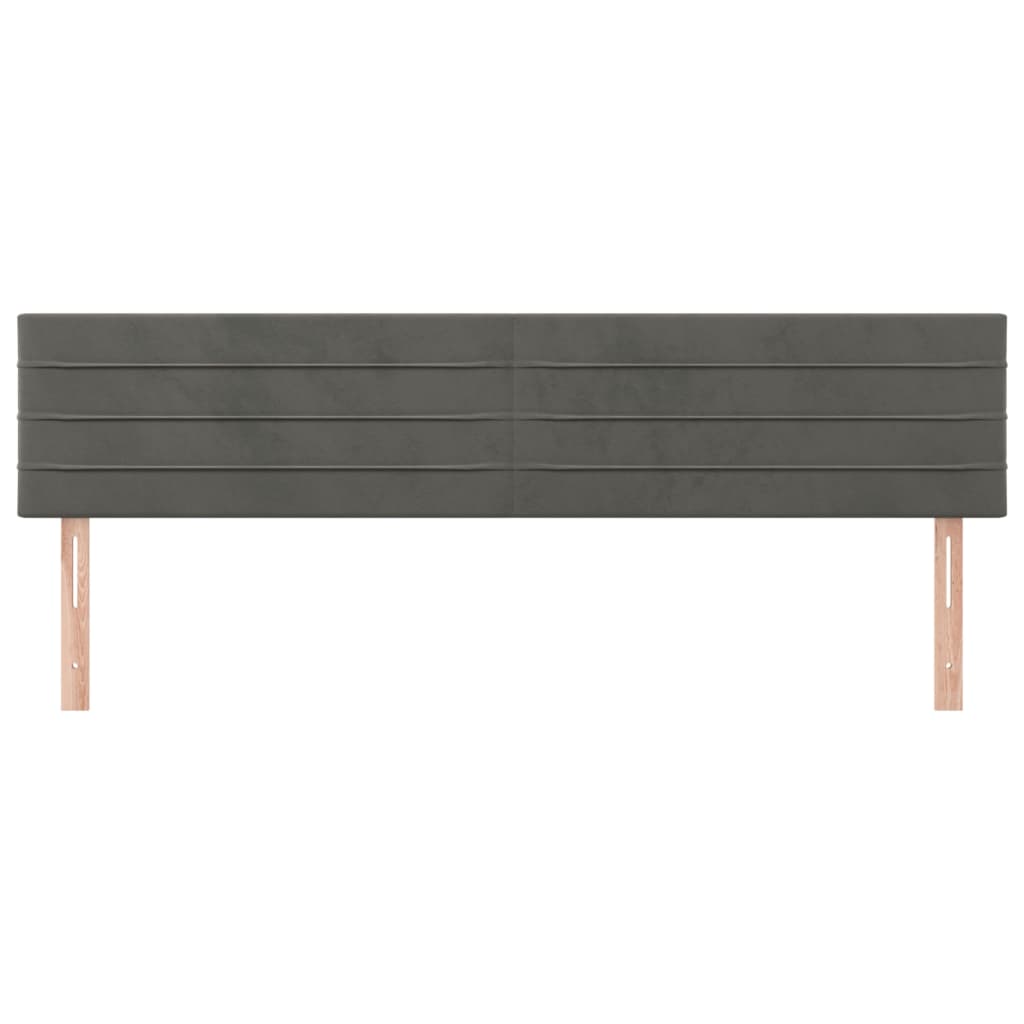 Tăblii de pat, 2 buc, gri închis, 80x5x78/88 cm, catifea GartenMobel Dekor