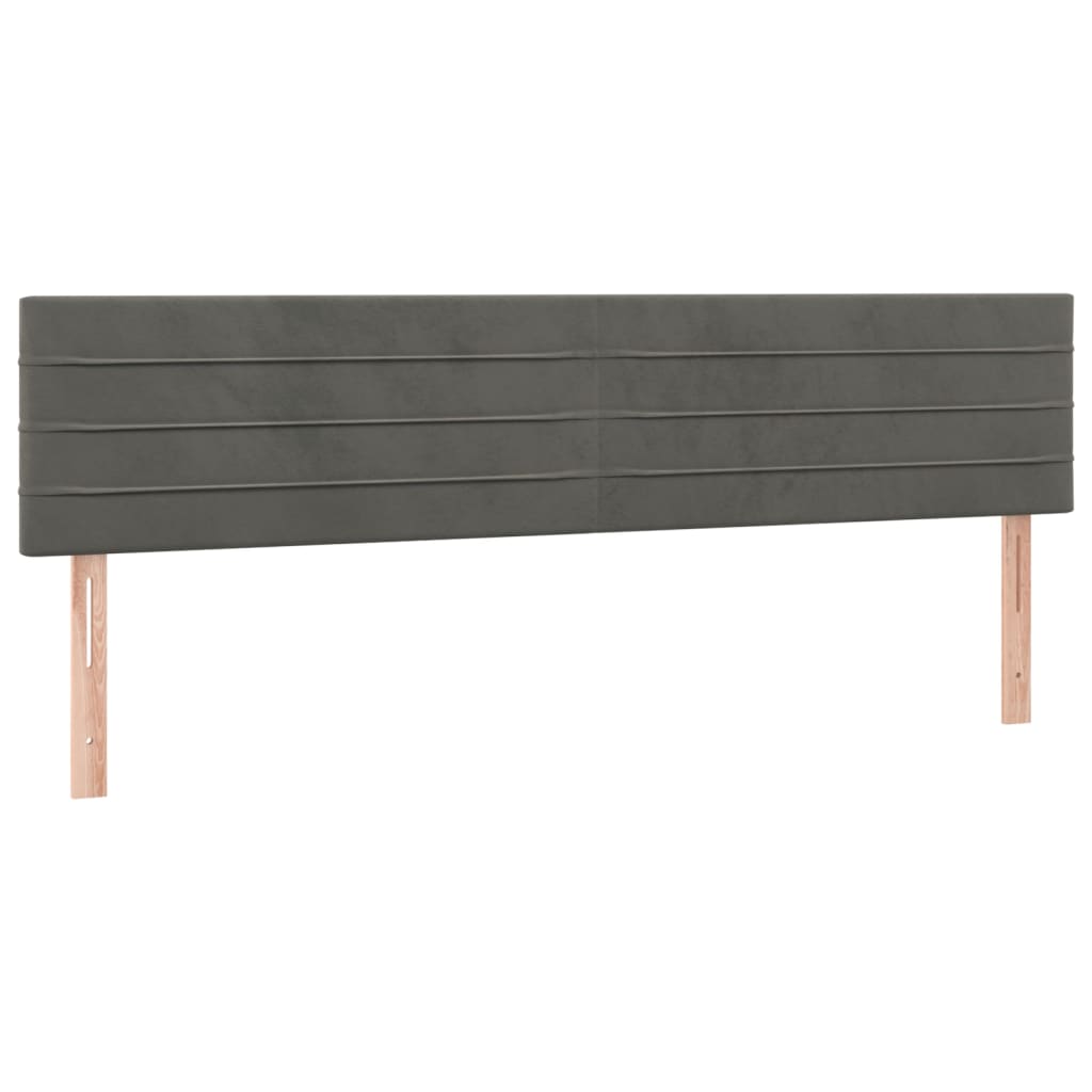 Tăblii de pat, 2 buc, gri închis, 90x5x78/88 cm, catifea GartenMobel Dekor