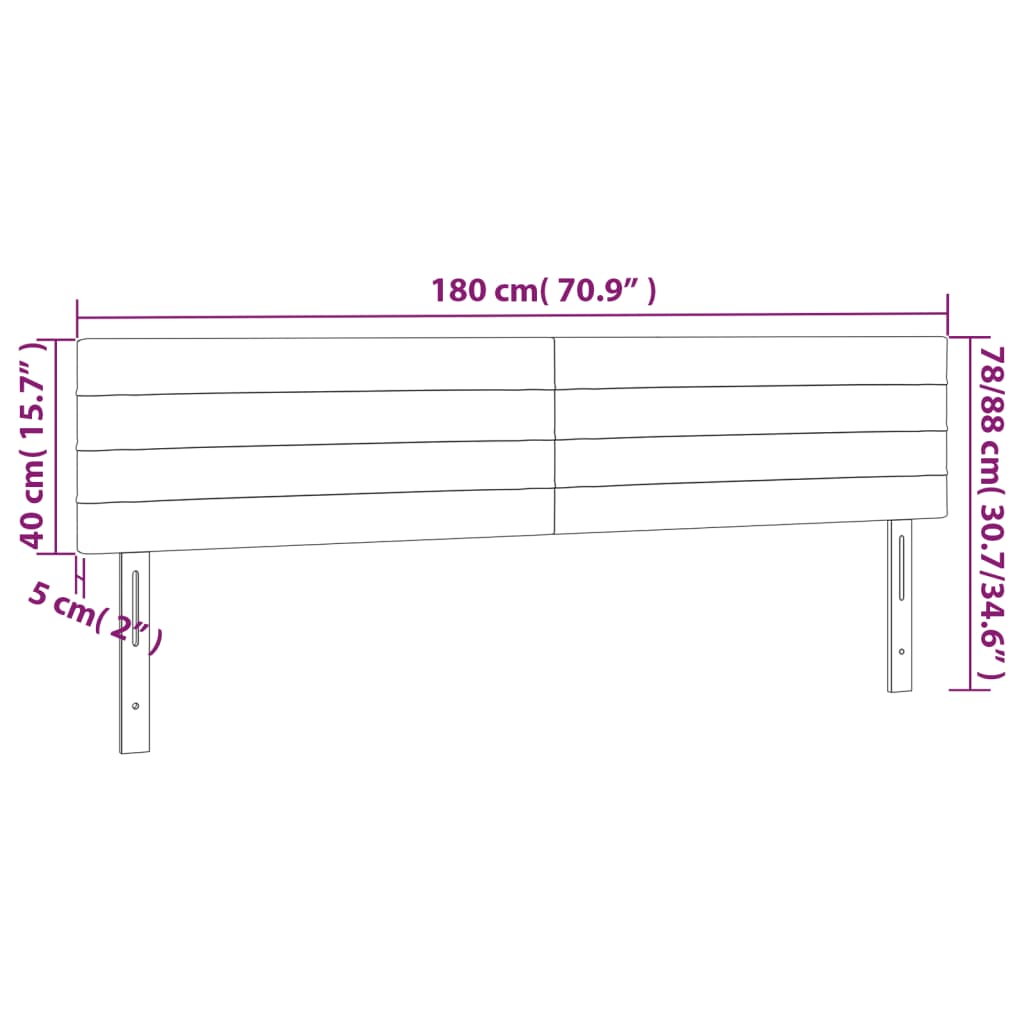 Tăblii de pat, 2 buc, gri închis, 90x5x78/88 cm, catifea GartenMobel Dekor