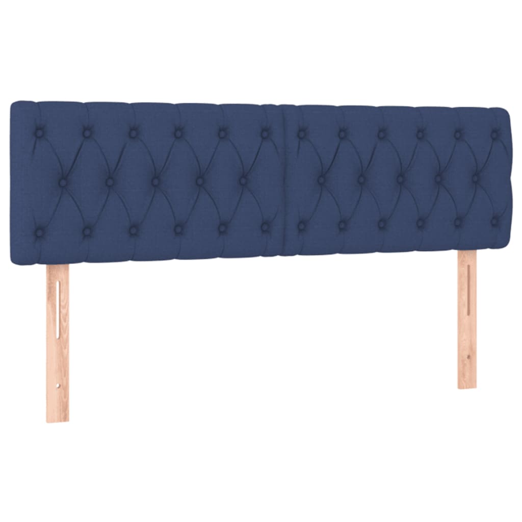 Tăblii de pat, 2 buc, albastru, 72x7x78/88 cm, textil GartenMobel Dekor