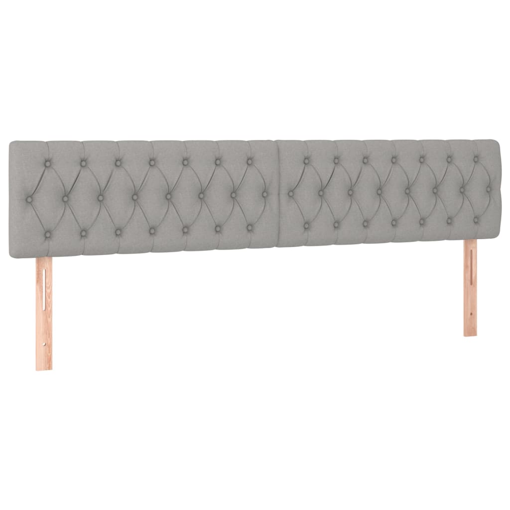 Tăblii de pat, 2 buc, gri deschis, 100x7x78/88 cm, textil GartenMobel Dekor