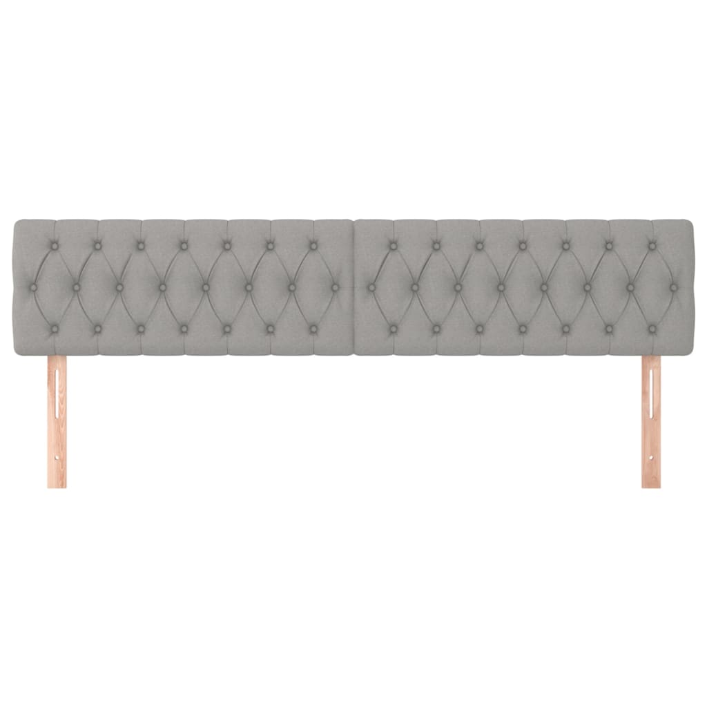 Tăblii de pat, 2 buc, gri deschis, 100x7x78/88 cm, textil GartenMobel Dekor