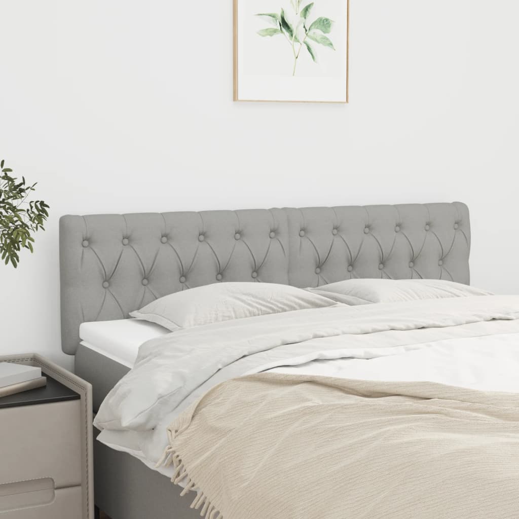 Tăblii de pat, 2 buc, gri deschis, 80x7x78/88 cm, textil GartenMobel Dekor