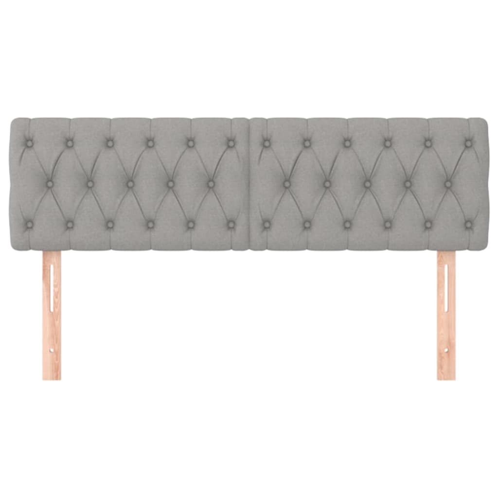Tăblii de pat, 2 buc, gri deschis, 80x7x78/88 cm, textil GartenMobel Dekor