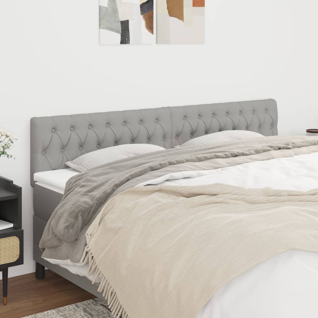 Tăblii de pat, 2 buc, gri deschis, 90x7x78/88 cm, textil GartenMobel Dekor