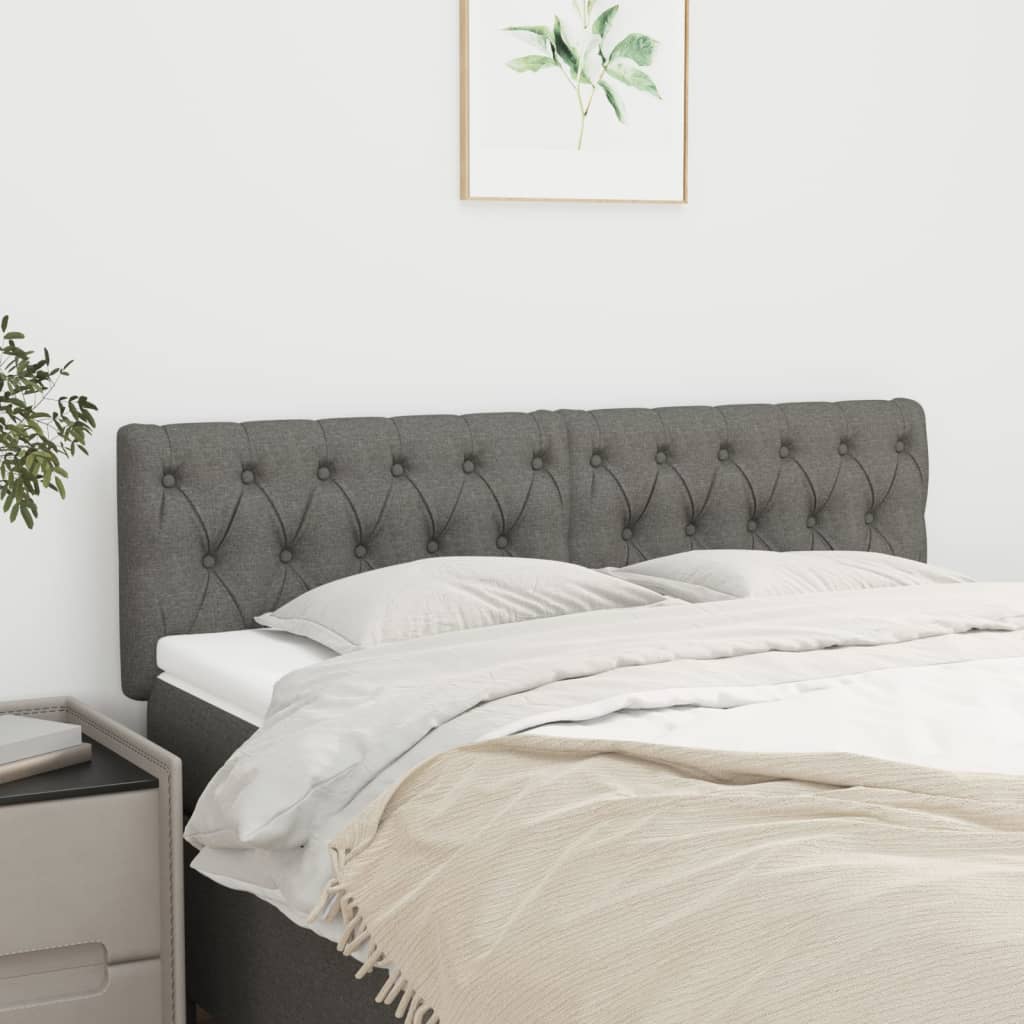 Tăblii de pat, 2 buc, gri închis, 72x7x78/88 cm, textil GartenMobel Dekor