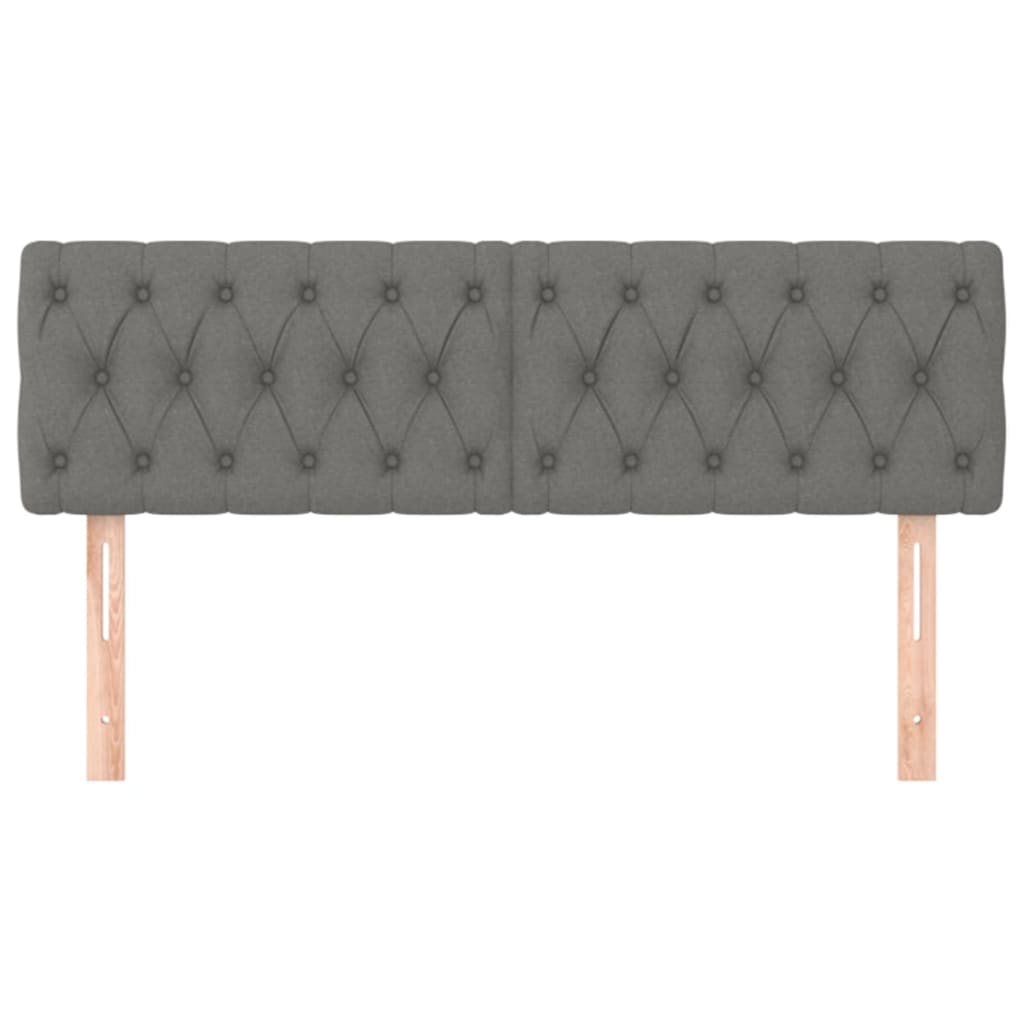 Tăblii de pat, 2 buc, gri închis, 72x7x78/88 cm, textil GartenMobel Dekor