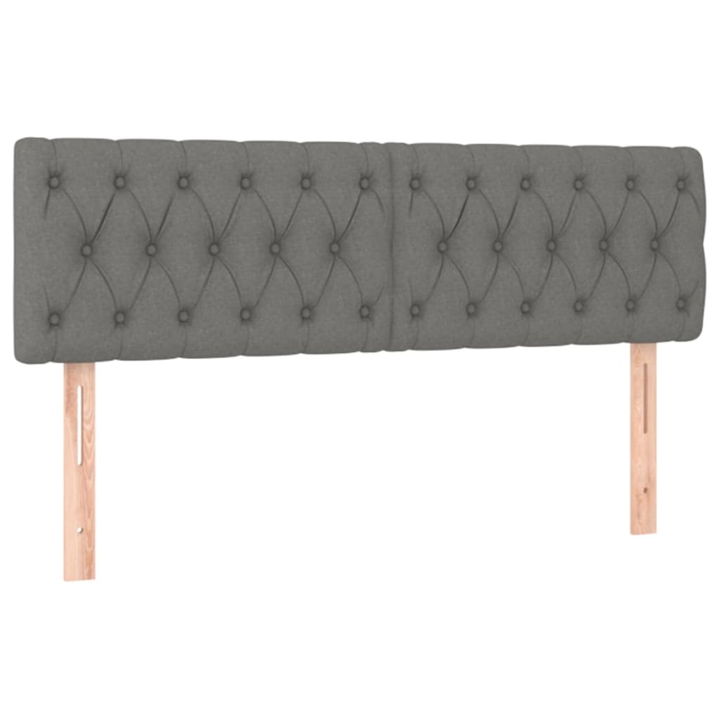 Tăblii de pat, 2 buc, gri închis, 72x7x78/88 cm, textil GartenMobel Dekor