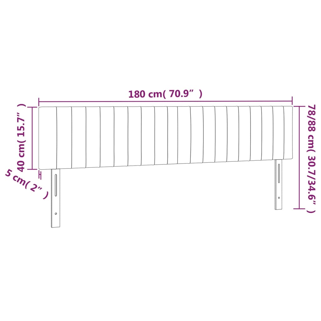 Tăblii de pat, 2 buc, gri închis, 90x5x78/88 cm, catifea GartenMobel Dekor