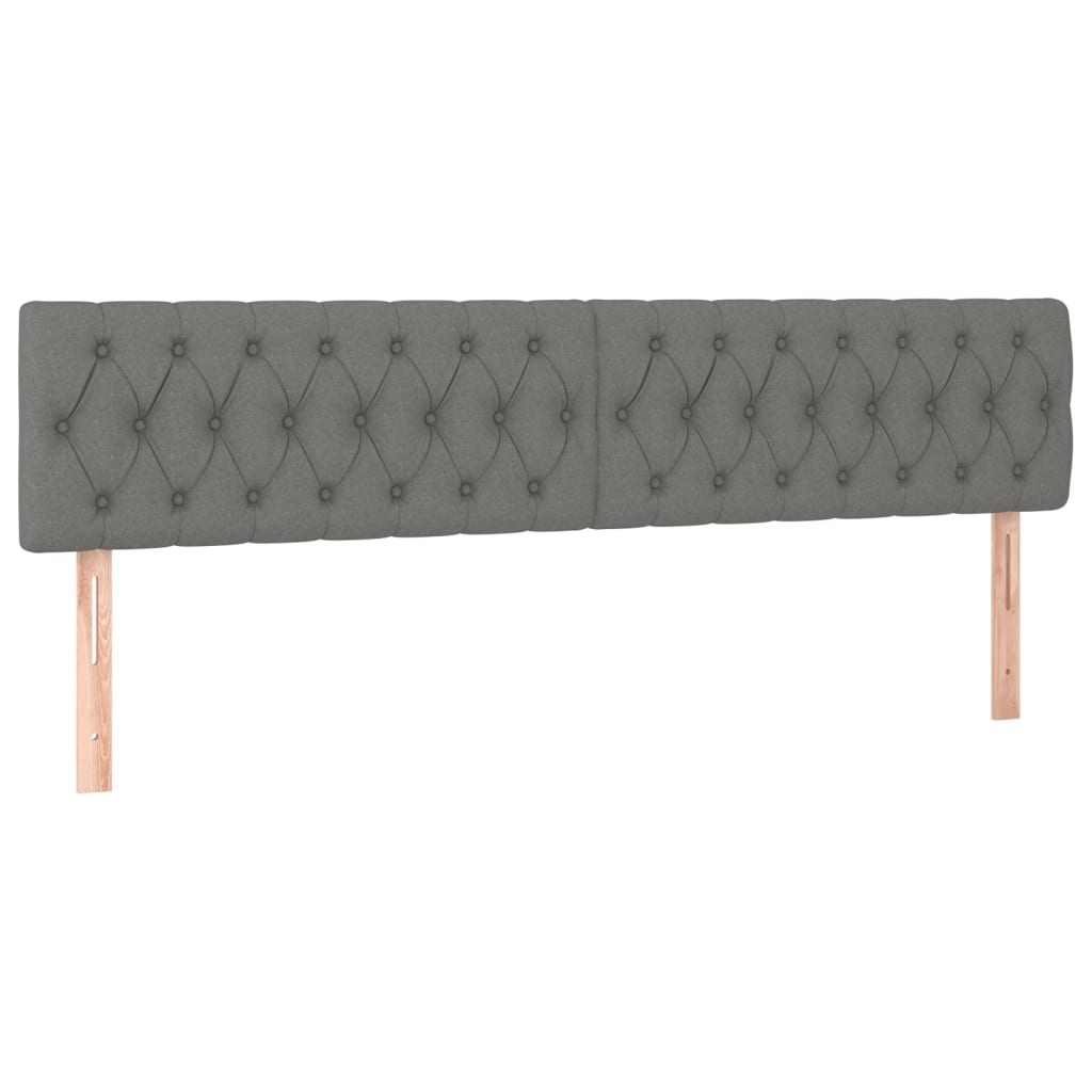 Tăblii de pat, 2 buc, gri închis, 90x7x78/88 cm, textil GartenMobel Dekor