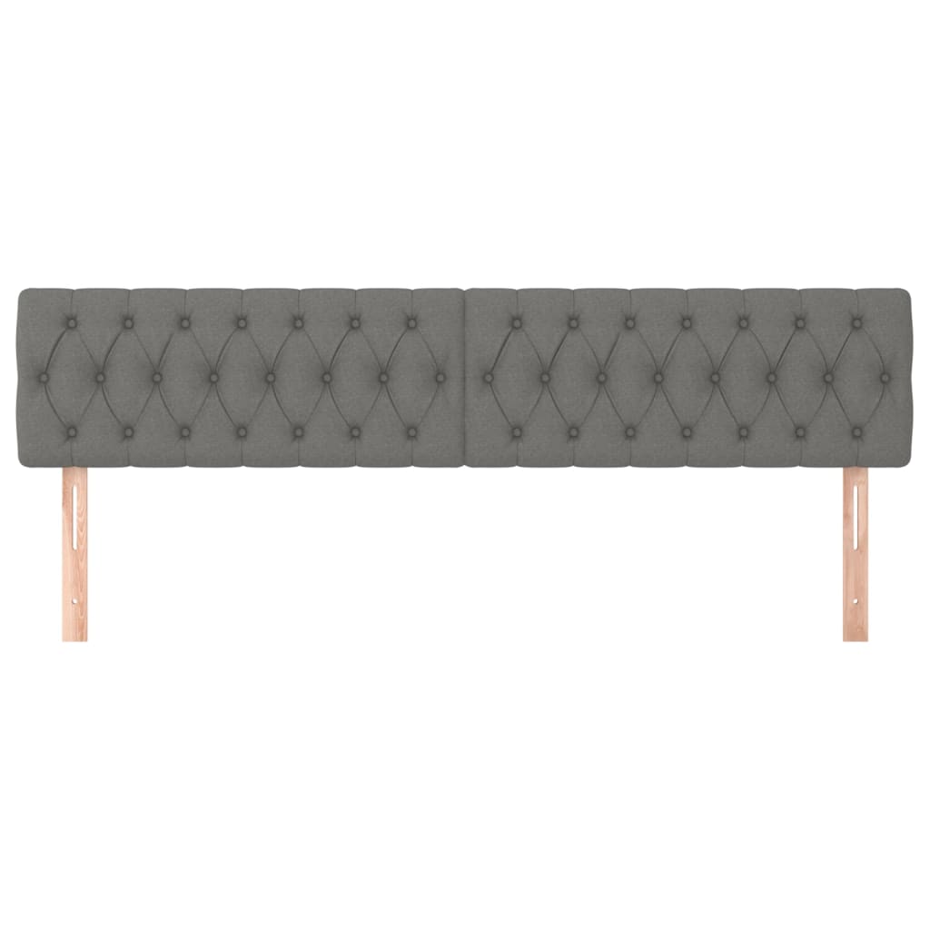 Tăblii de pat, 2 buc, gri închis, 90x7x78/88 cm, textil GartenMobel Dekor