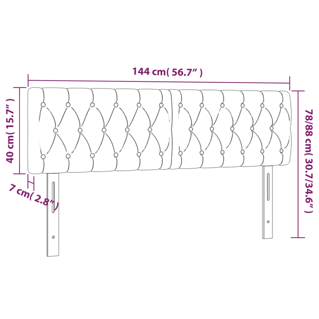 Tăblii de pat, 2 buc, maro închis, 72x7x78/88 cm, textil GartenMobel Dekor