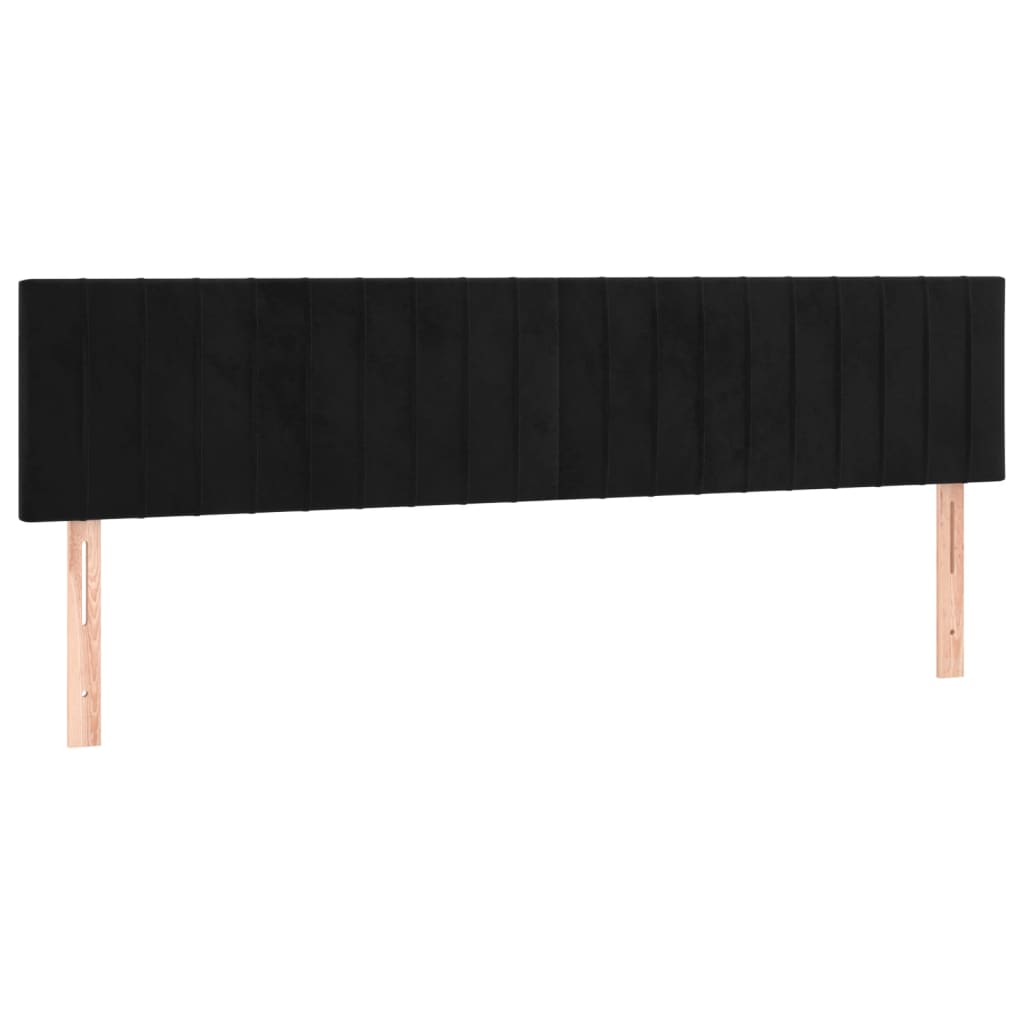 Tăblii de pat, 2 buc, negru, 100x5x78/88 cm, catifea GartenMobel Dekor