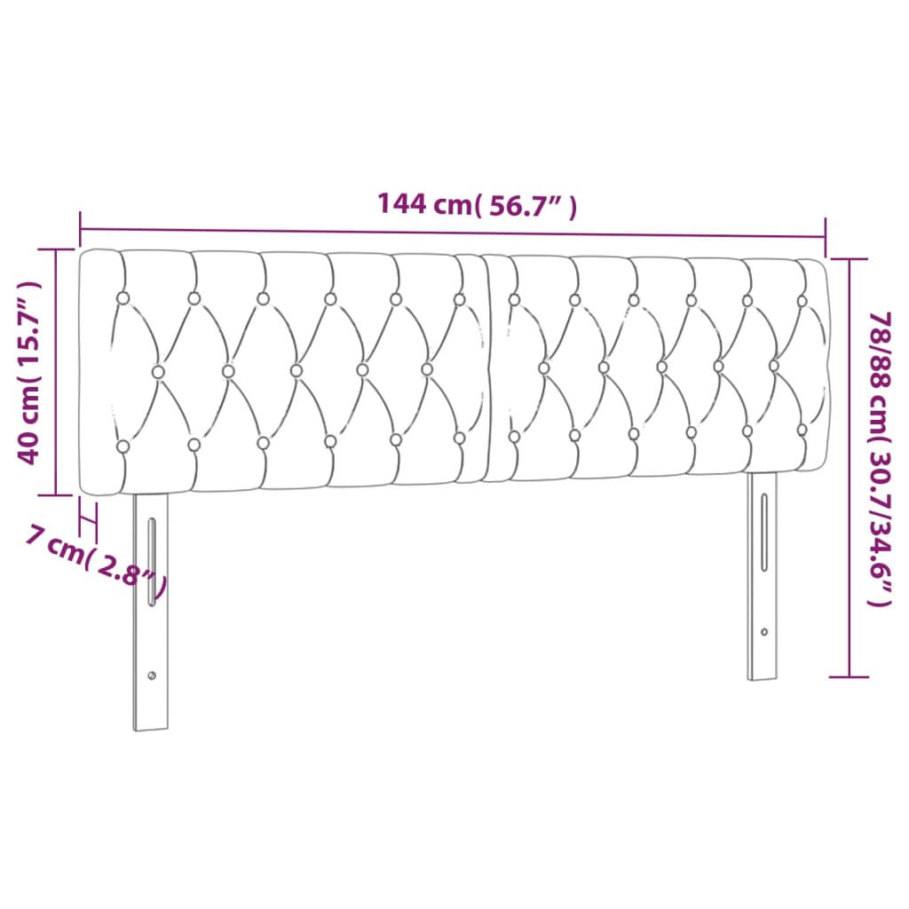 Tăblii de pat, 2 buc, negru, 72x7x78/88 cm, textil GartenMobel Dekor