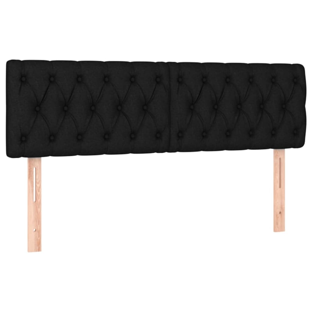 Tăblii de pat, 2 buc, negru, 72x7x78/88 cm, textil GartenMobel Dekor