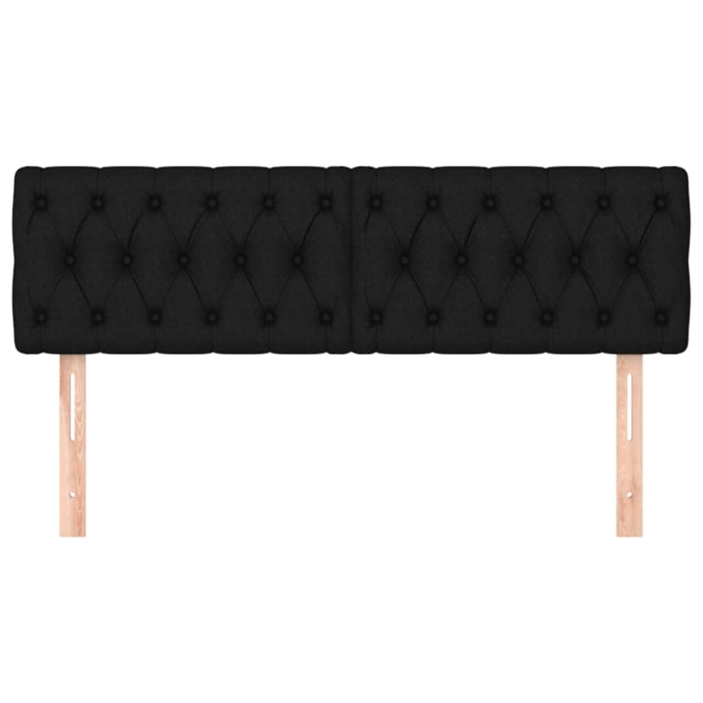 Tăblii de pat, 2 buc, negru, 72x7x78/88 cm, textil GartenMobel Dekor