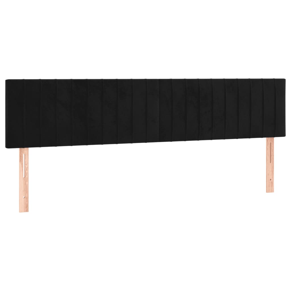 Tăblii de pat, 2 buc, negru, 90x5x78/88 cm, catifea GartenMobel Dekor