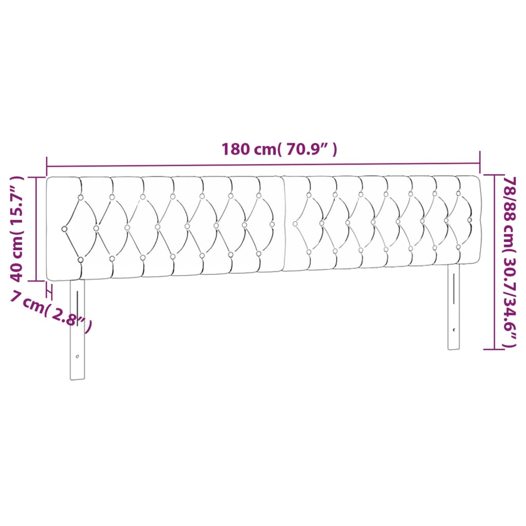 Tăblii de pat, 2 buc, negru, 90x7x78/88 cm, textil GartenMobel Dekor