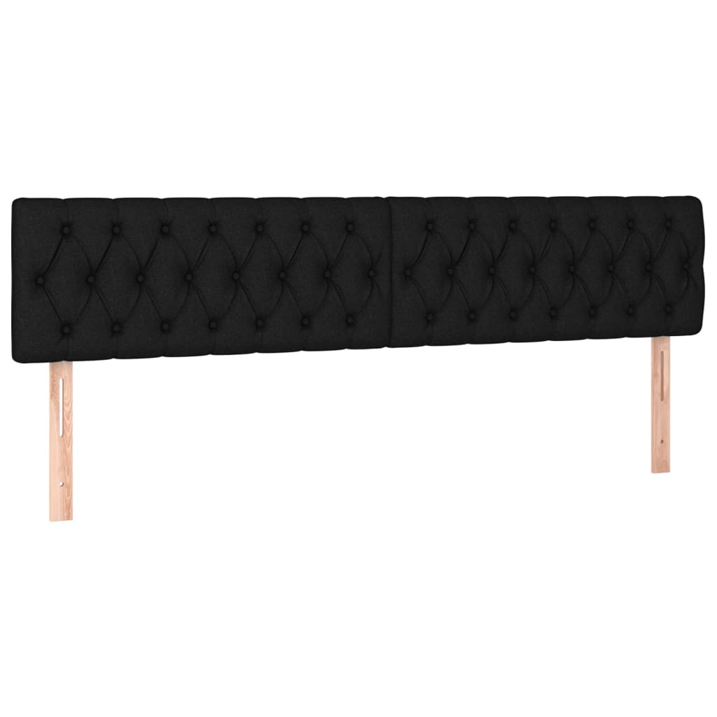 Tăblii de pat, 2 buc, negru, 90x7x78/88 cm, textil GartenMobel Dekor