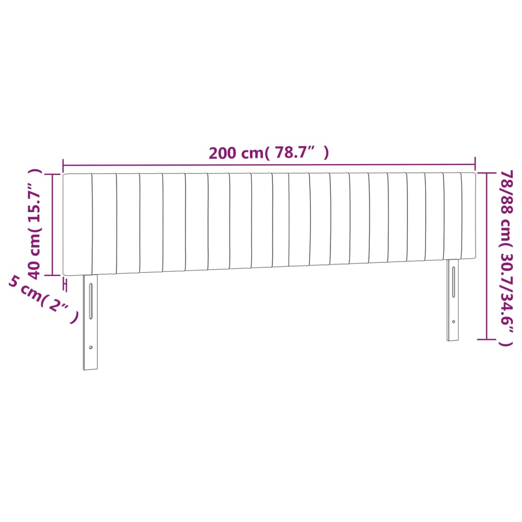 Tăblii de pat, 2 buc, roz, 100x5x78/88 cm, catifea GartenMobel Dekor