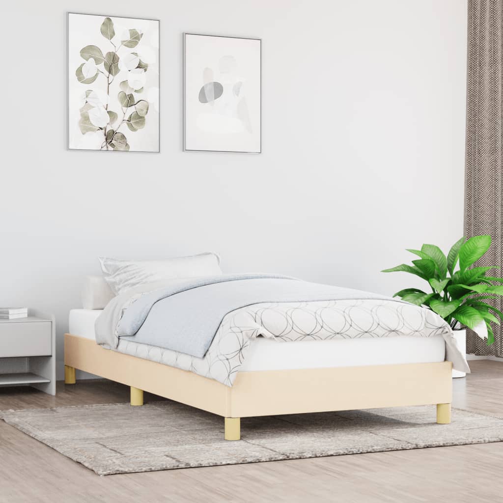 Cadru de pat, crem, 80x200 cm, material textil GartenMobel Dekor