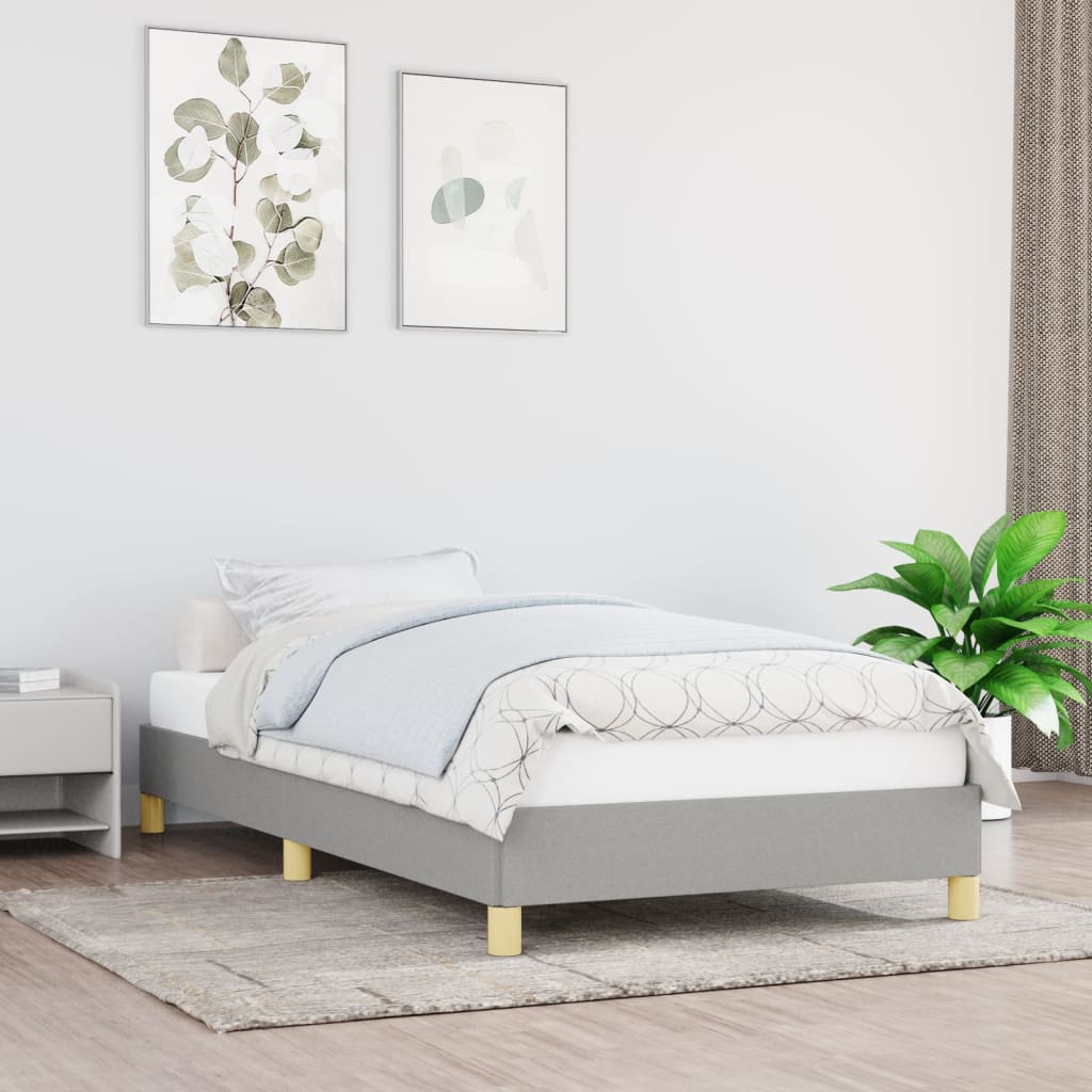 Cadru de pat, gri deschis, 80x200 cm, textil GartenMobel Dekor