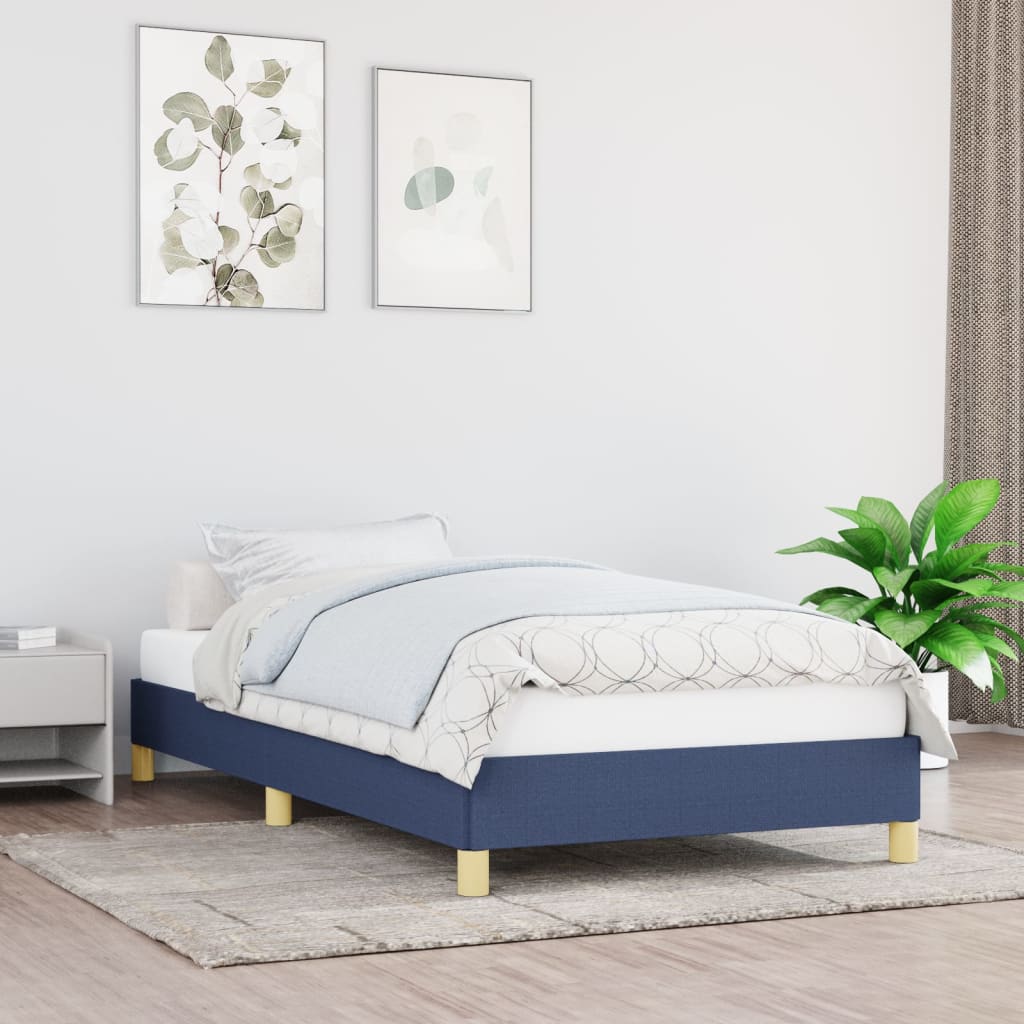Cadru de pat, albastru, 100 x 200 cm, material textil GartenMobel Dekor