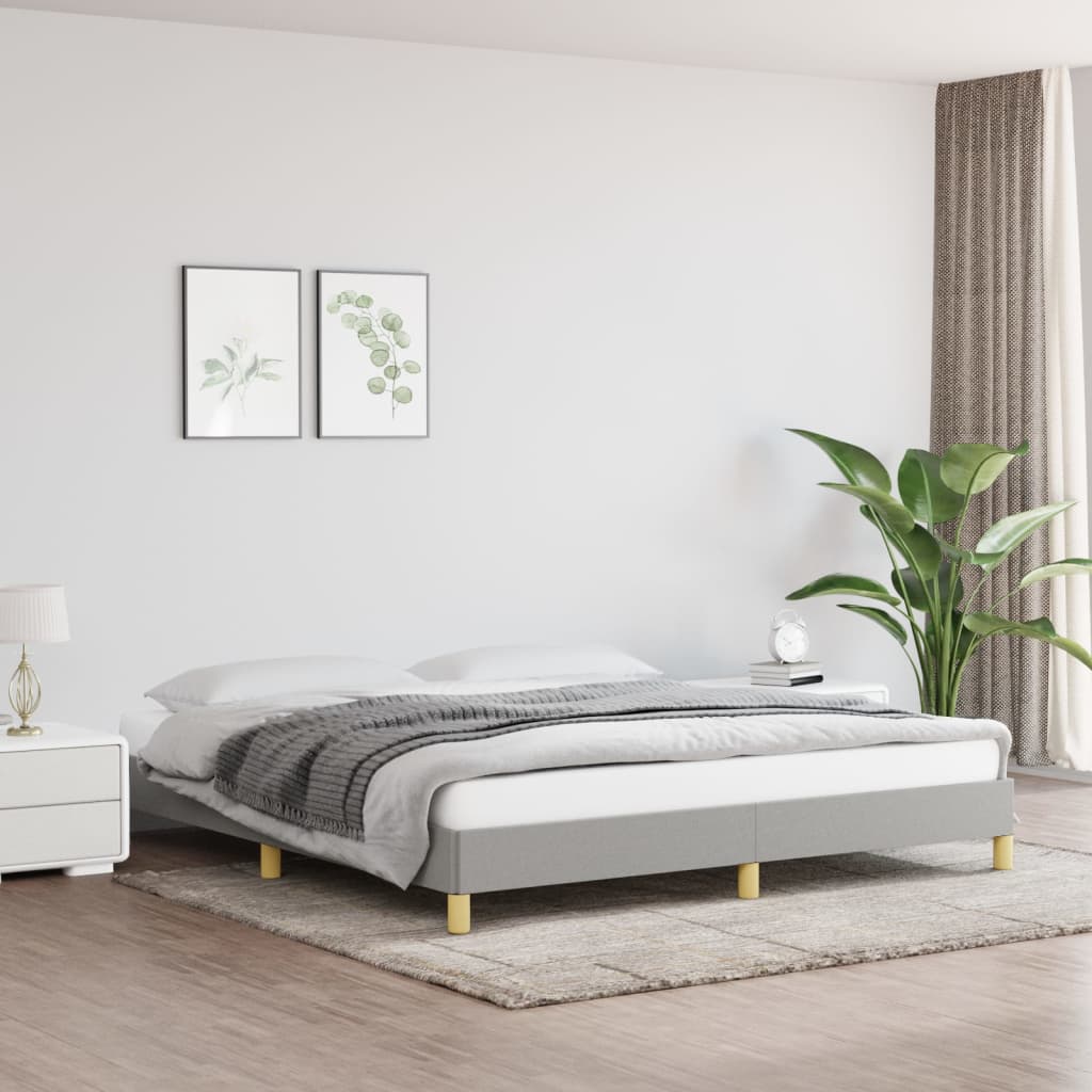 Cadru de pat, gri deschis, 180x200 cm, material textil GartenMobel Dekor