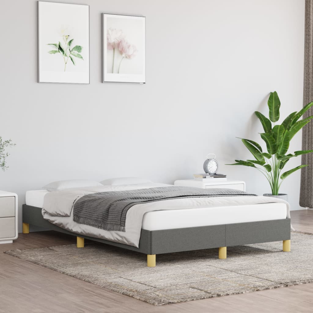 Cadru de pat, gri închis, 120x200 cm, material textil GartenMobel Dekor