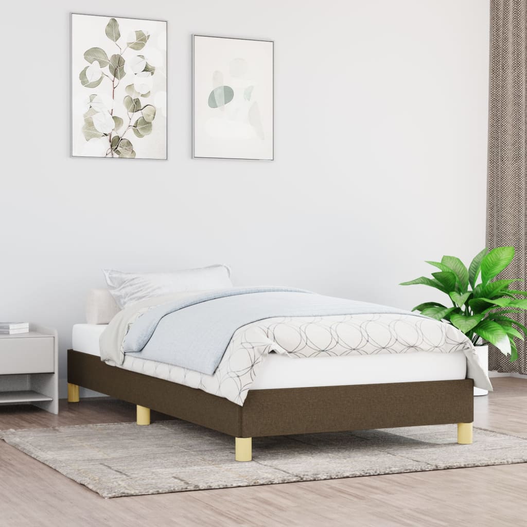 Cadru de pat, maro închis, 100 x 200 cm, material textil GartenMobel Dekor