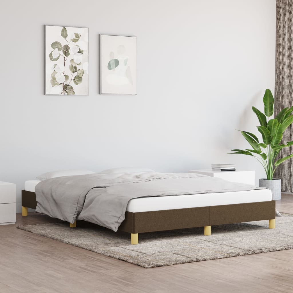 Cadru de pat, maro închis, 140x200 cm, material textil GartenMobel Dekor