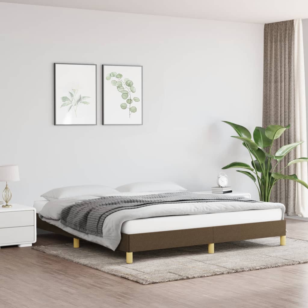 Cadru de pat, maro închis, 180 x 200 cm, material textil GartenMobel Dekor