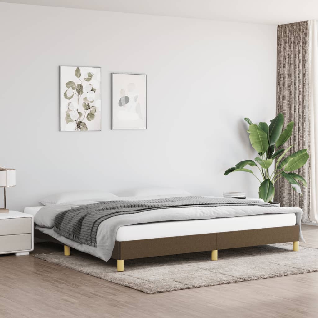 Cadru de pat, maro închis, 200x200 cm, material textil GartenMobel Dekor