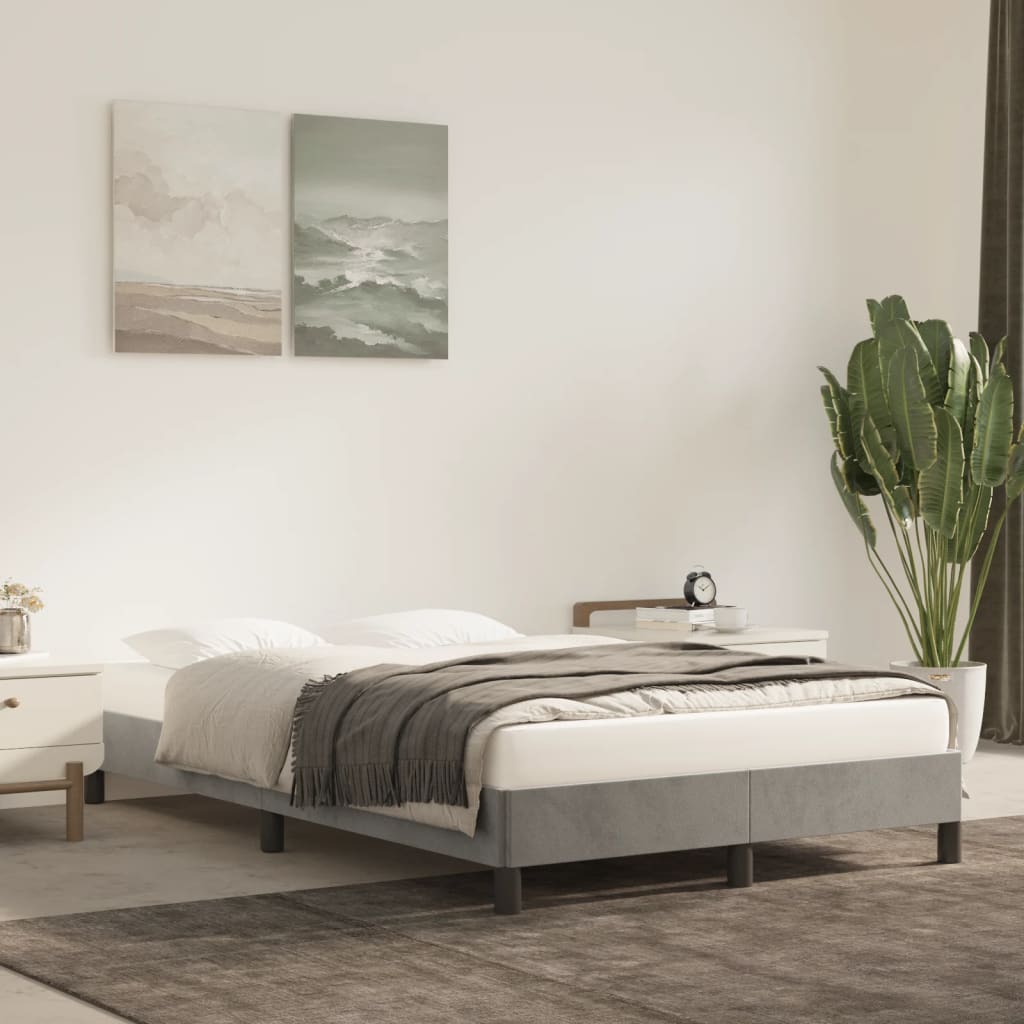 Cadru de pat, gri deschis, 120x200 cm, catifea GartenMobel Dekor
