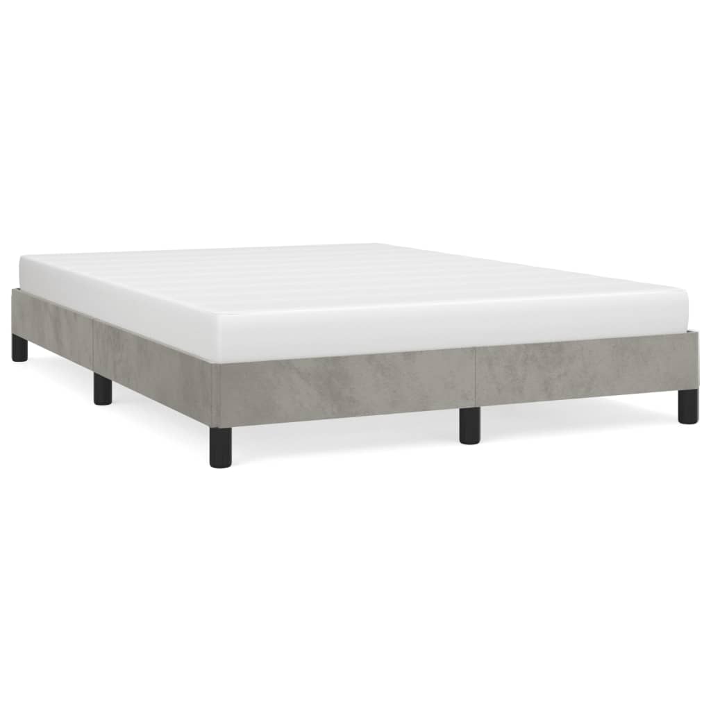 Cadru de pat, gri deschis, 140x190 cm, catifea GartenMobel Dekor