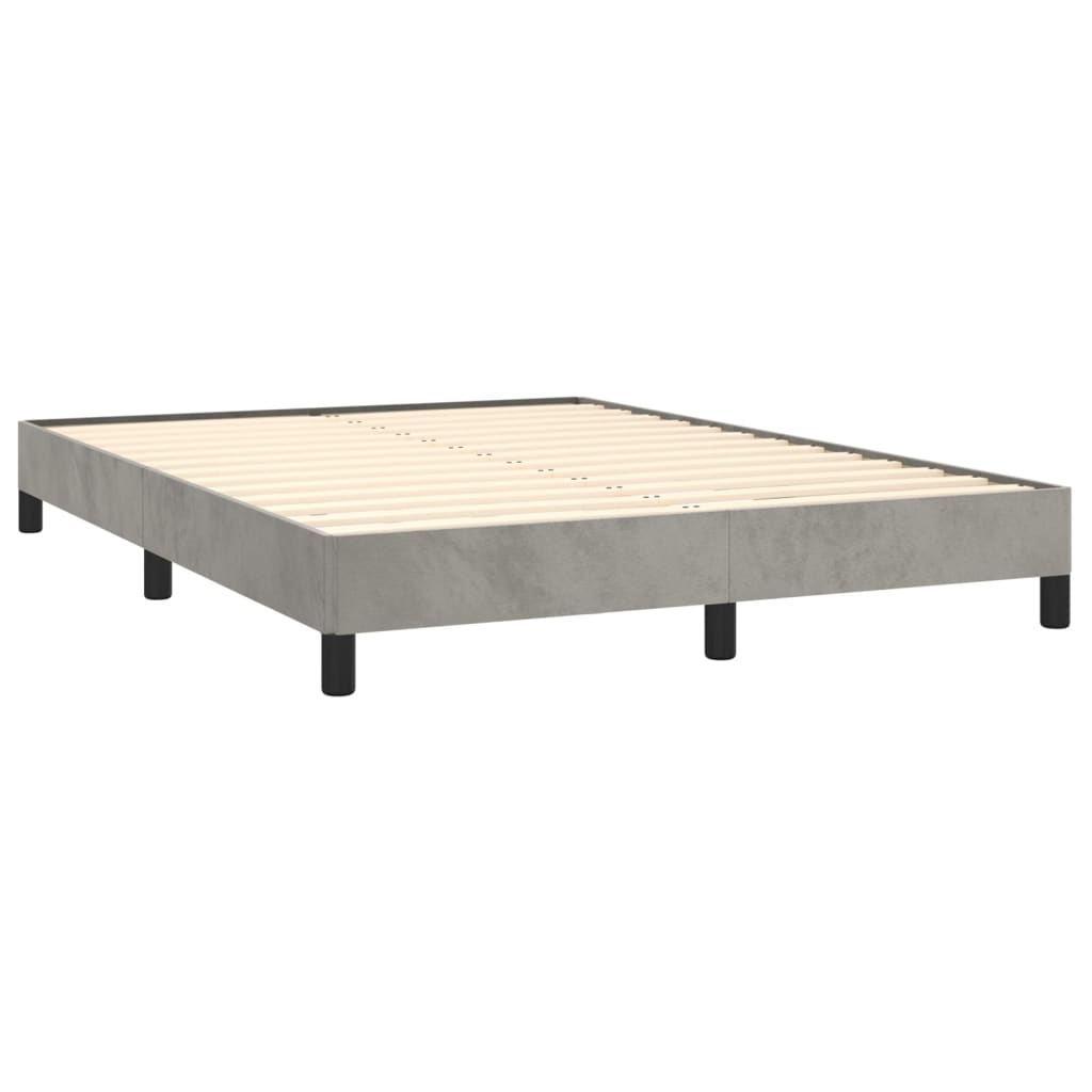 Cadru de pat, gri deschis, 140x190 cm, catifea GartenMobel Dekor