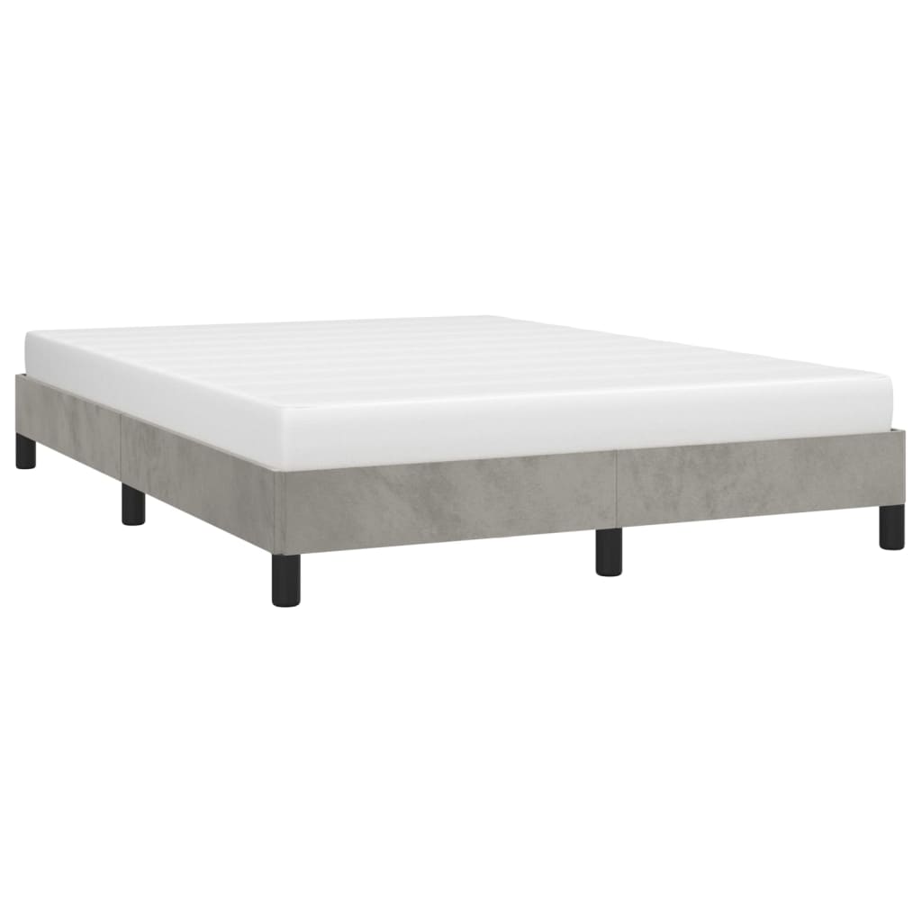 Cadru de pat, gri deschis, 140x190 cm, catifea GartenMobel Dekor