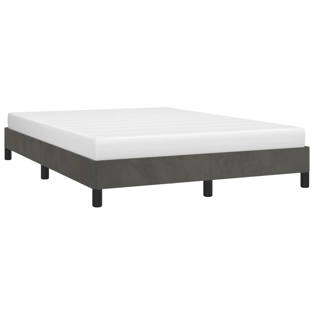 Cadru de pat, gri închis, 140x190 cm, catifea GartenMobel Dekor