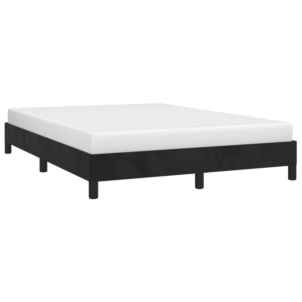 Cadru de pat, negru, 140x190 cm, catifea GartenMobel Dekor