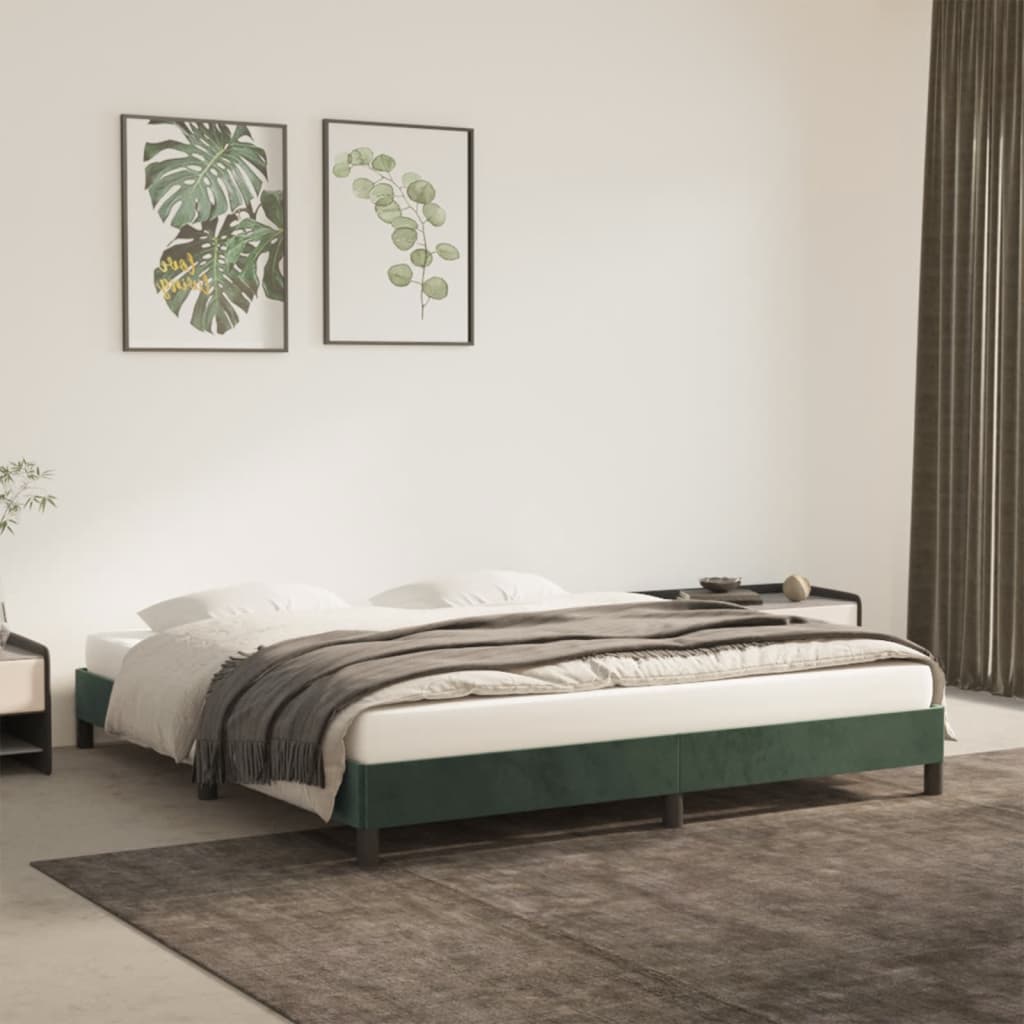 Cadru de pat, verde închis, 180 x 200 cm, catifea GartenMobel Dekor