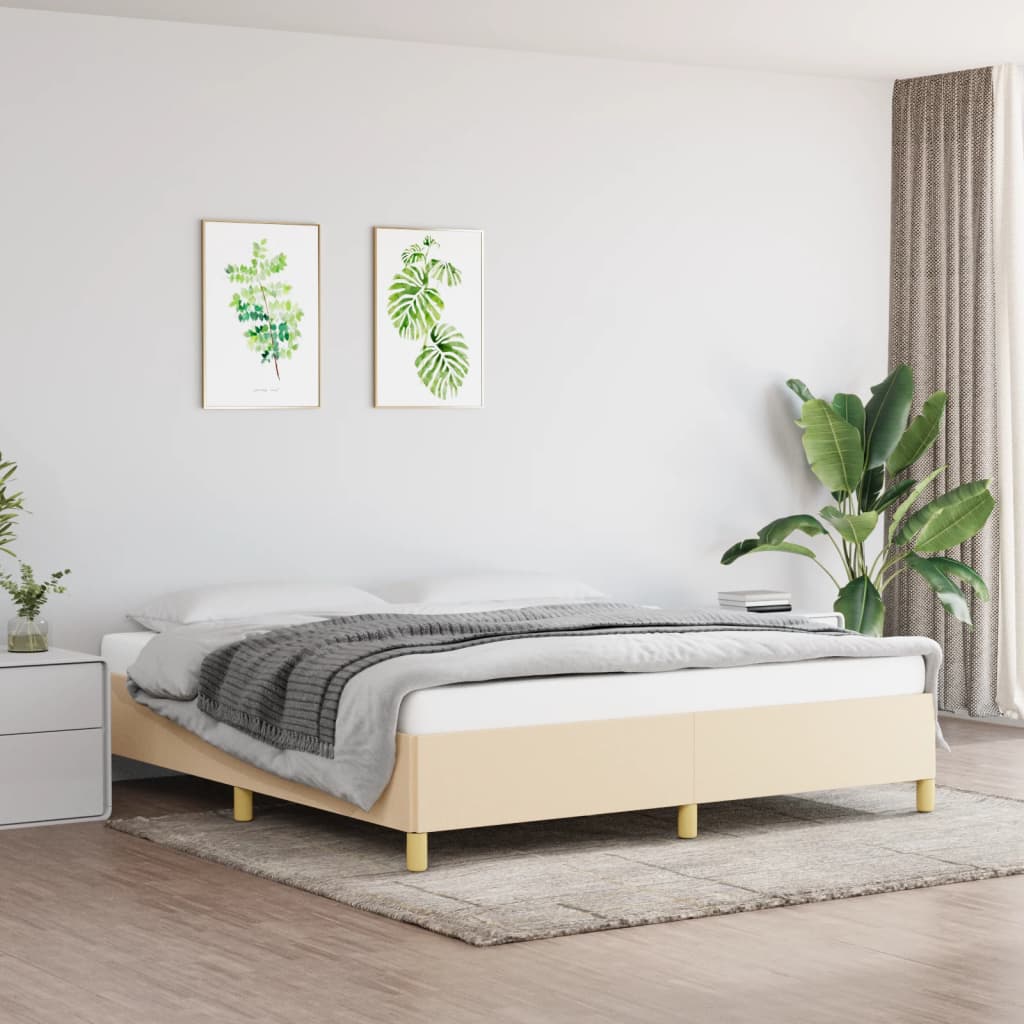 Cadru de pat, crem, 160 x 200 cm, material textil GartenMobel Dekor
