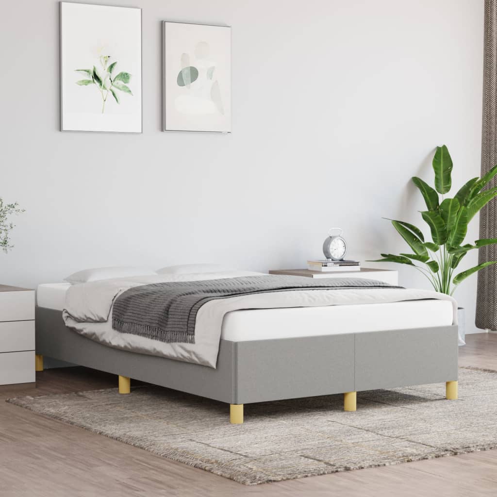 Cadru de pat, gri deschis, 120x200 cm, material textil GartenMobel Dekor