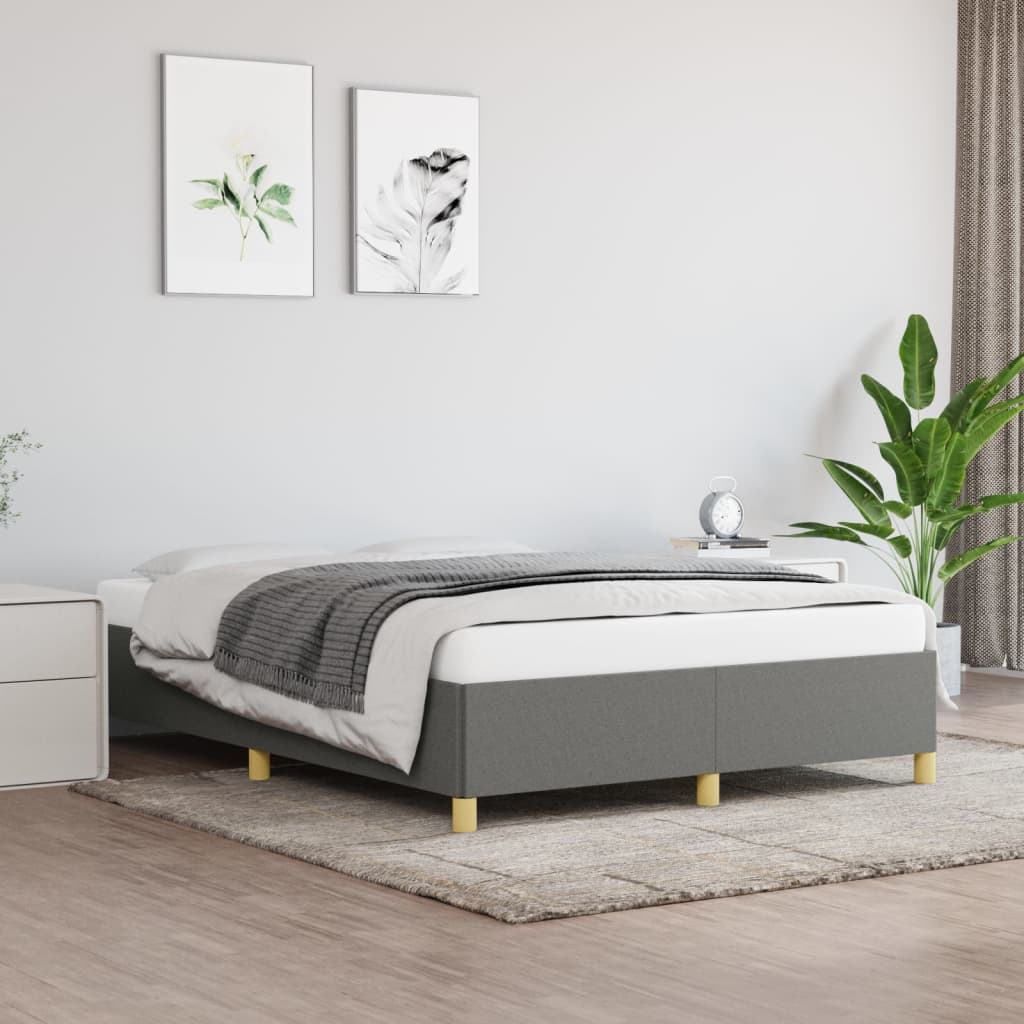 Cadru de pat, gri închis, 140 x 200 cm, material textil GartenMobel Dekor