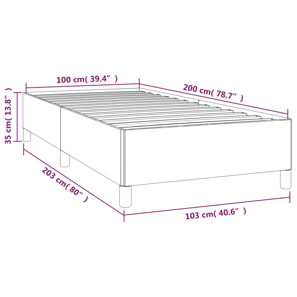 Cadru de pat, gri deschis, 100x200 cm, catifea GartenMobel Dekor