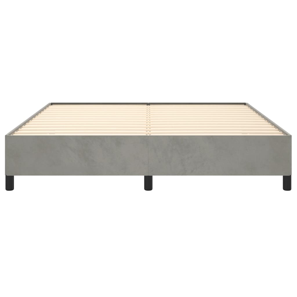 Cadru de pat, gri deschis, 160x200 cm, catifea GartenMobel Dekor