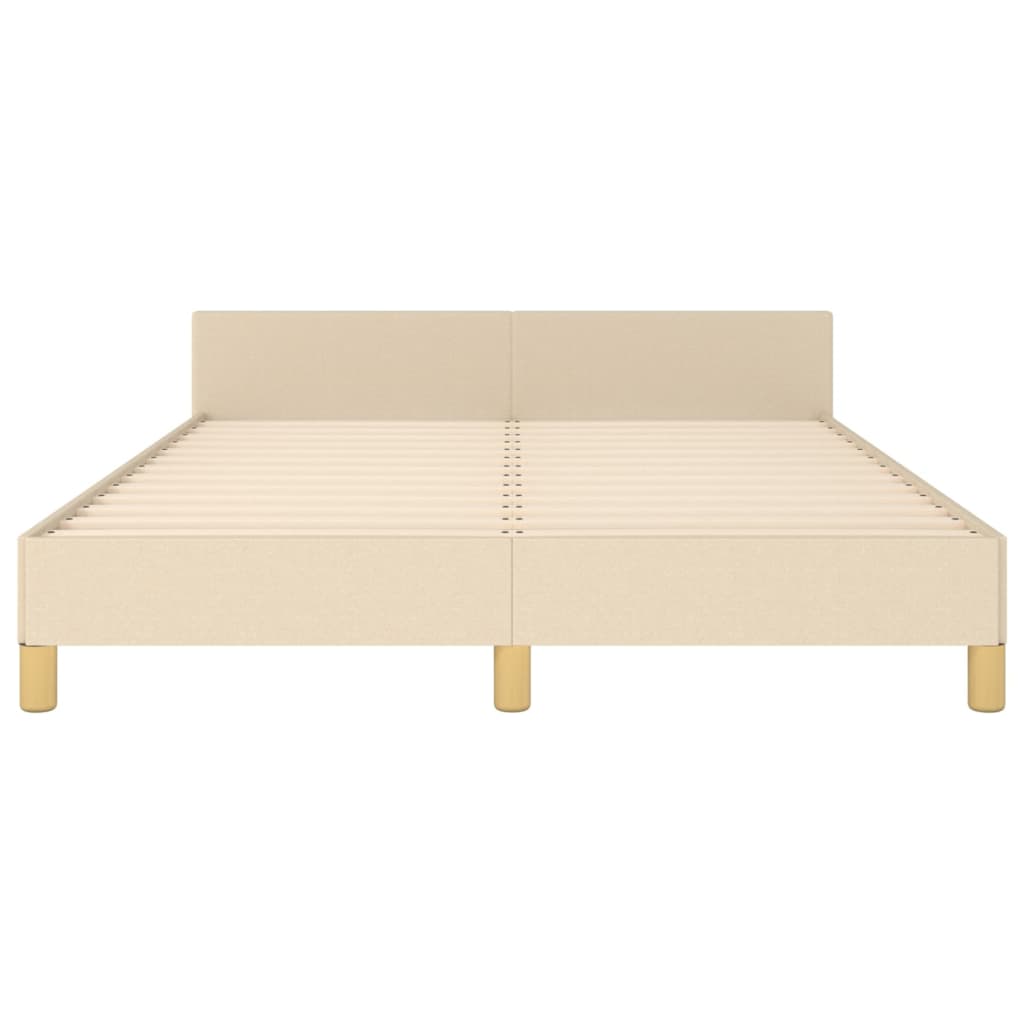 Cadru de pat cu tăblie, crem, 140x190 cm, textil GartenMobel Dekor