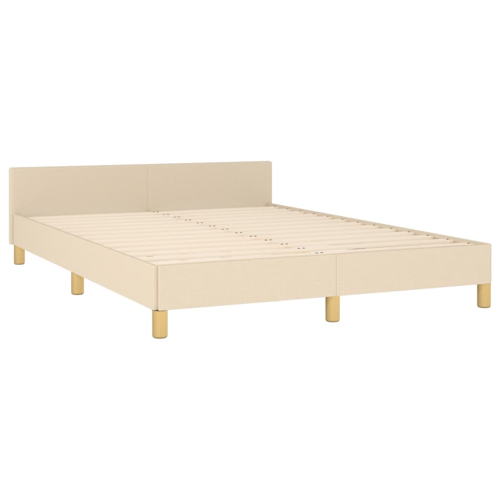Cadru de pat cu tăblie, crem, 140x190 cm, textil GartenMobel Dekor