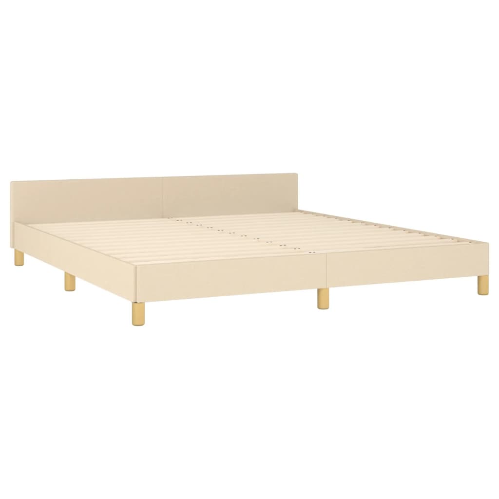 Cadru de pat cu tăblie, crem, 180x200 cm, textil GartenMobel Dekor