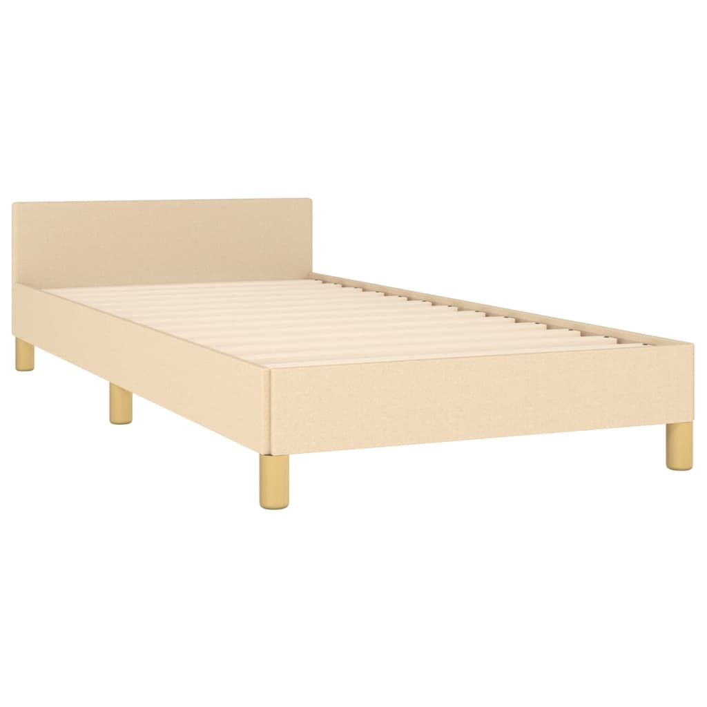 Cadru de pat cu tăblie, crem, 90x190 cm, textil GartenMobel Dekor