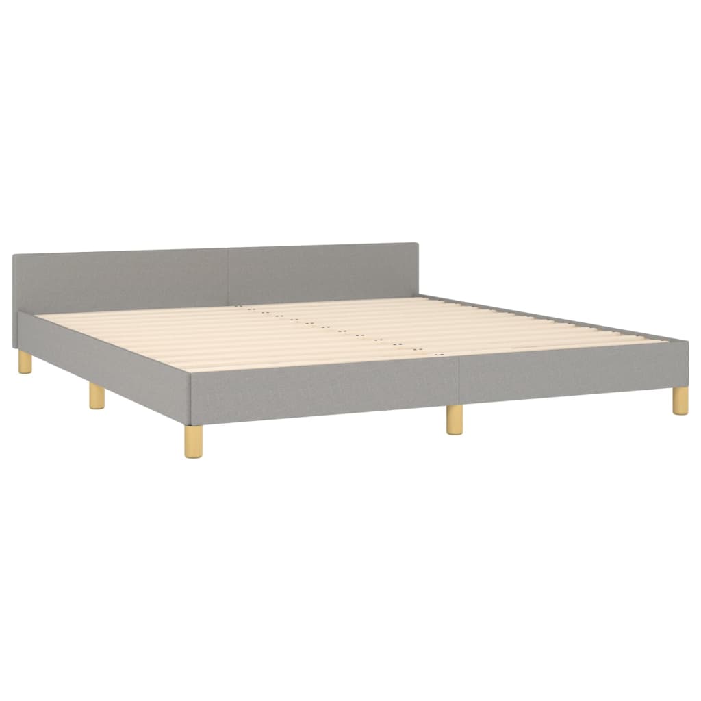 Cadru de pat cu tăblie, gri deschis, 180x200 cm, textil GartenMobel Dekor